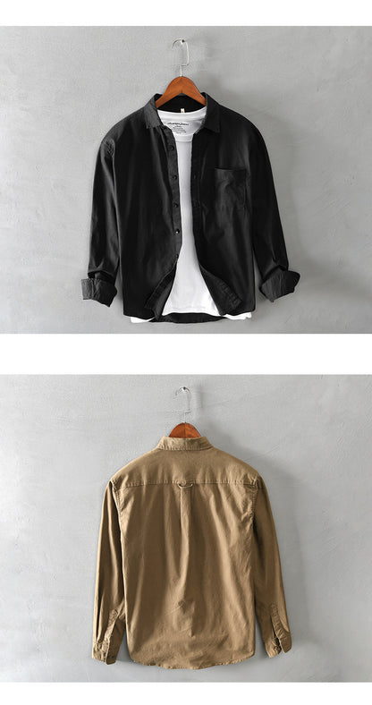 Casual Long-Sleeve Cotton Overshirt
