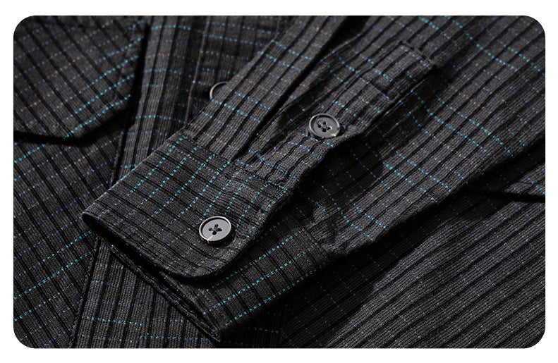 Slim-Fit Plaid Long-Sleeve Shirt