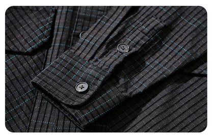 Slim-Fit Plaid Long-Sleeve Shirt