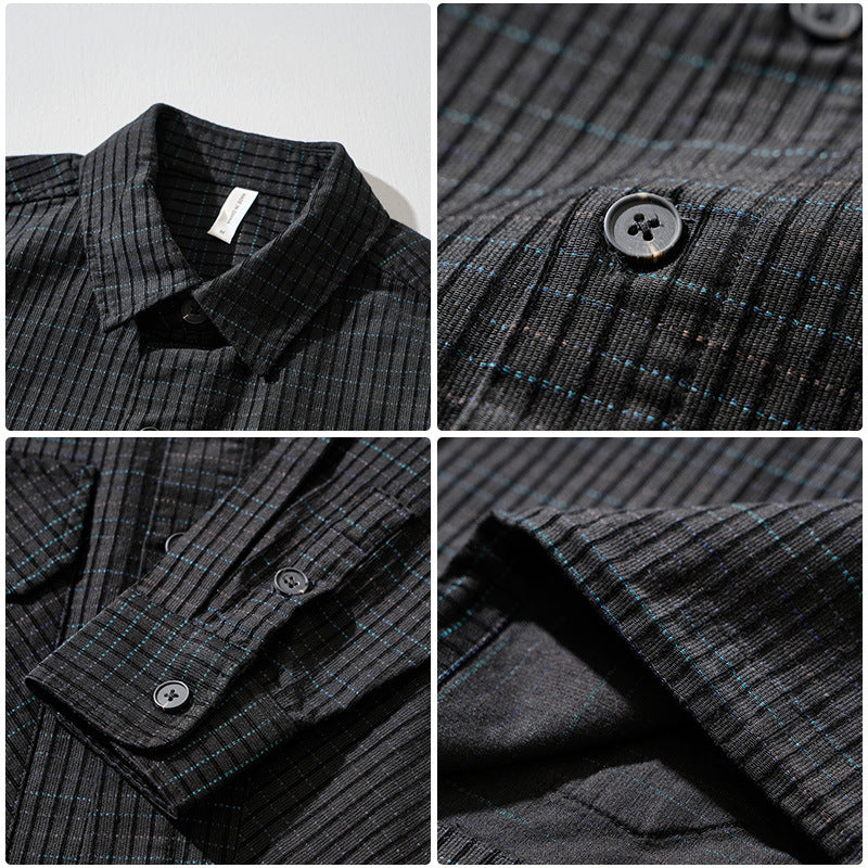 Slim-Fit Plaid Long-Sleeve Shirt