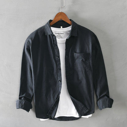 Casual Long-Sleeve Cotton Overshirt