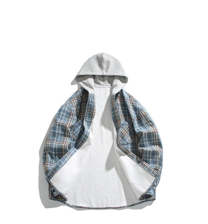 Fleece-Lined Hooded Shirt Jacket