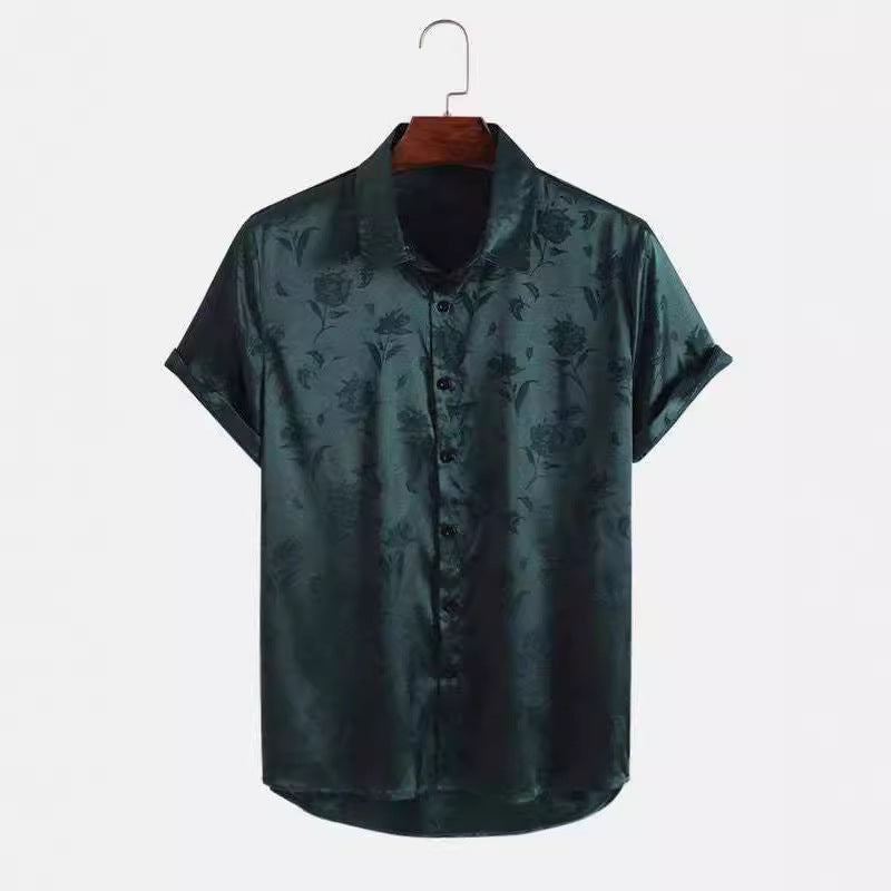 Jacquard Short-Sleeve Summer Shirt