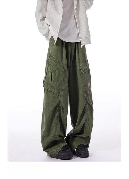 Washed-Cotton Wide-Leg Overalls
