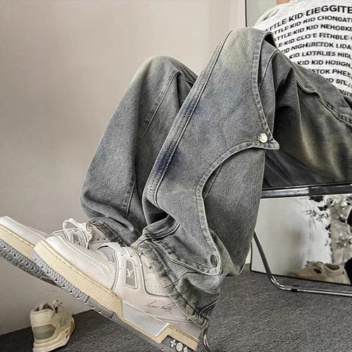 Utility Cargo Straight-Leg Jeans