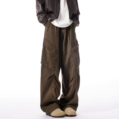 Washed-Cotton Wide-Leg Overalls