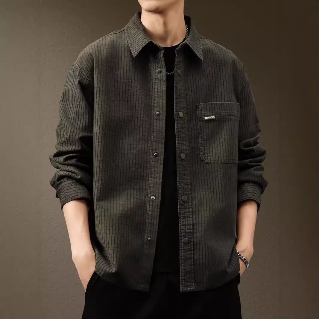 Japanese Textured Waffle Shirt Jacket