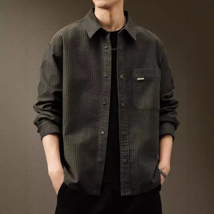 Japanese Textured Waffle Shirt Jacket
