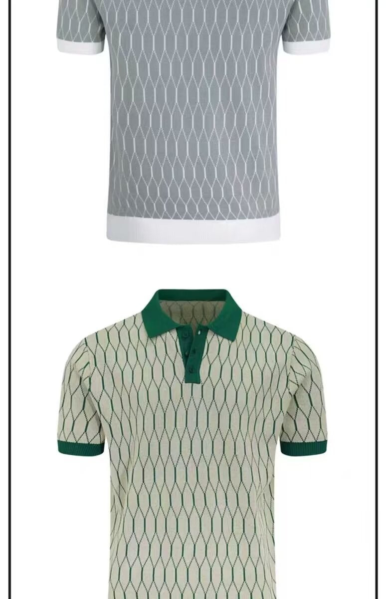 Contrast-Plaid Polo Shirt
