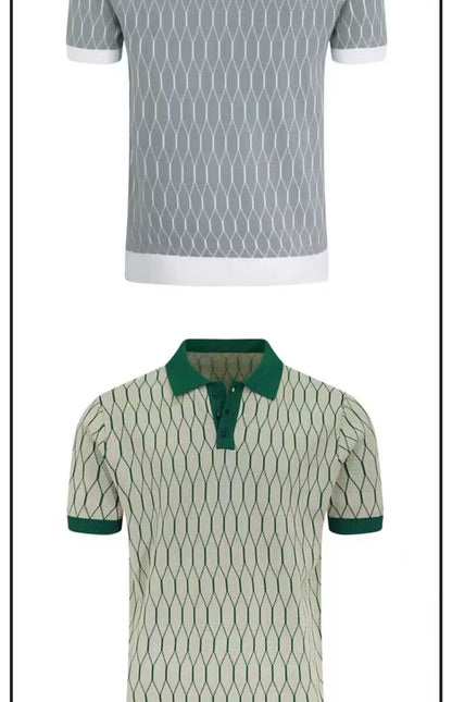 Contrast-Plaid Polo Shirt
