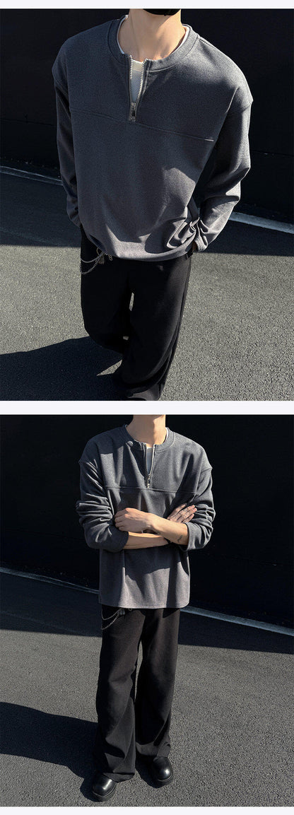 Double-Layer Zip Sweatshirt