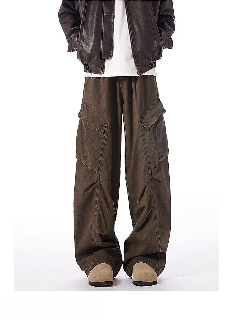 Washed-Cotton Wide-Leg Overalls