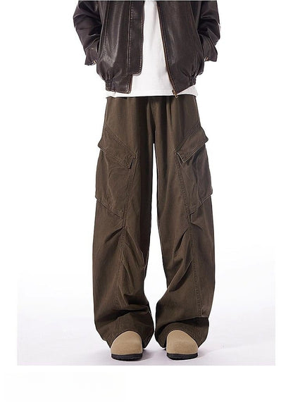Washed-Cotton Wide-Leg Overalls