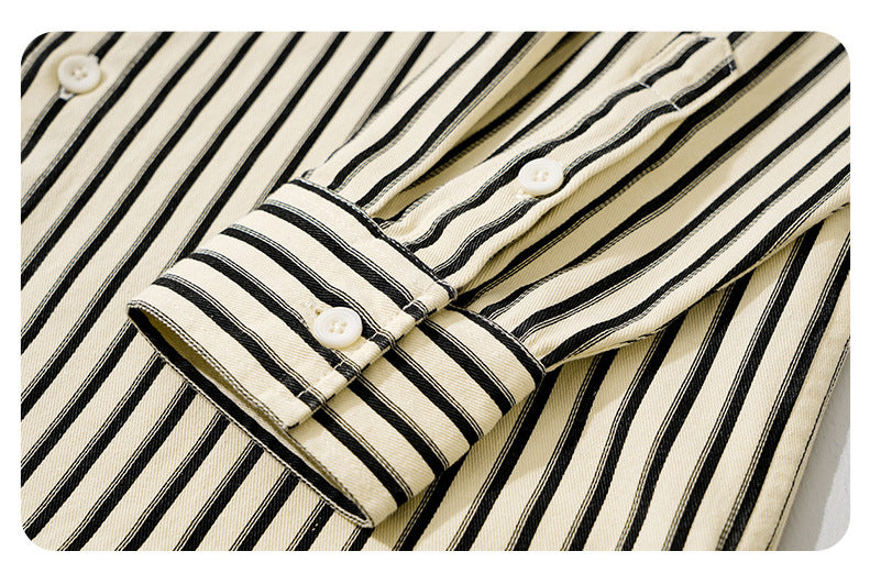 Striped Long-Sleeve Overshirt