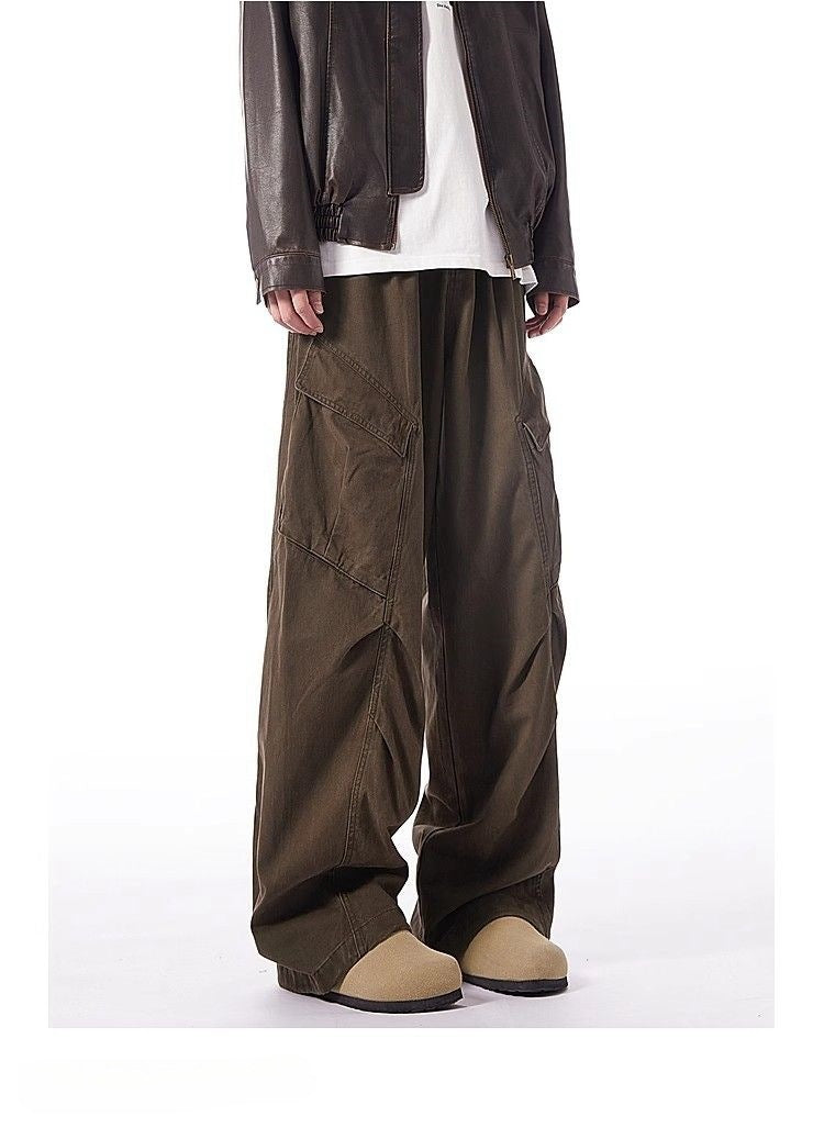 Washed-Cotton Wide-Leg Overalls