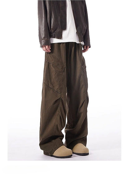 Washed-Cotton Wide-Leg Overalls
