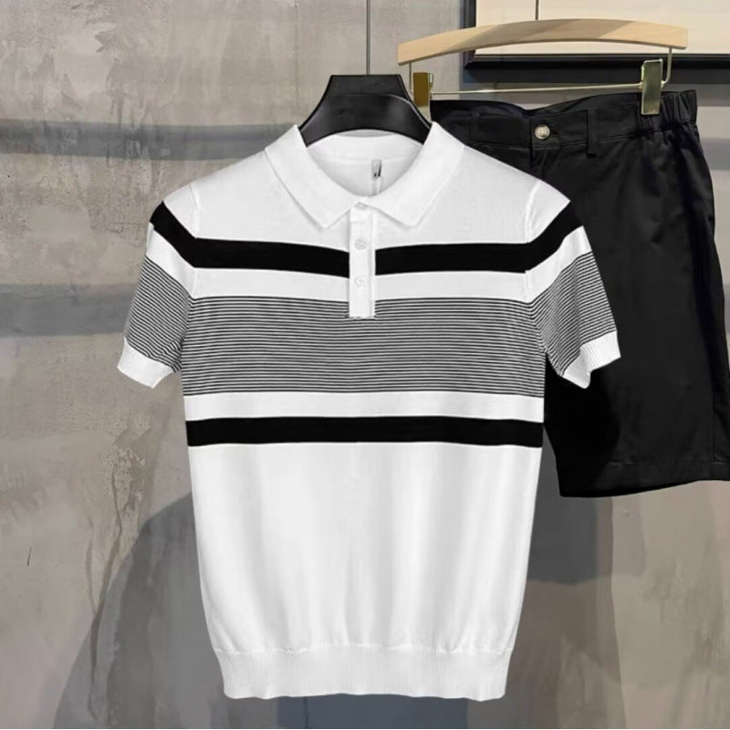 Striped Knit Polo
