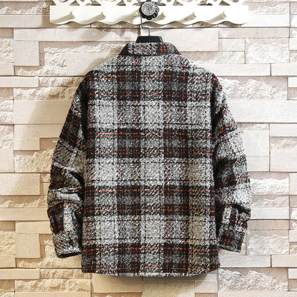 Thickened Plaid Lapel Shirt Coat