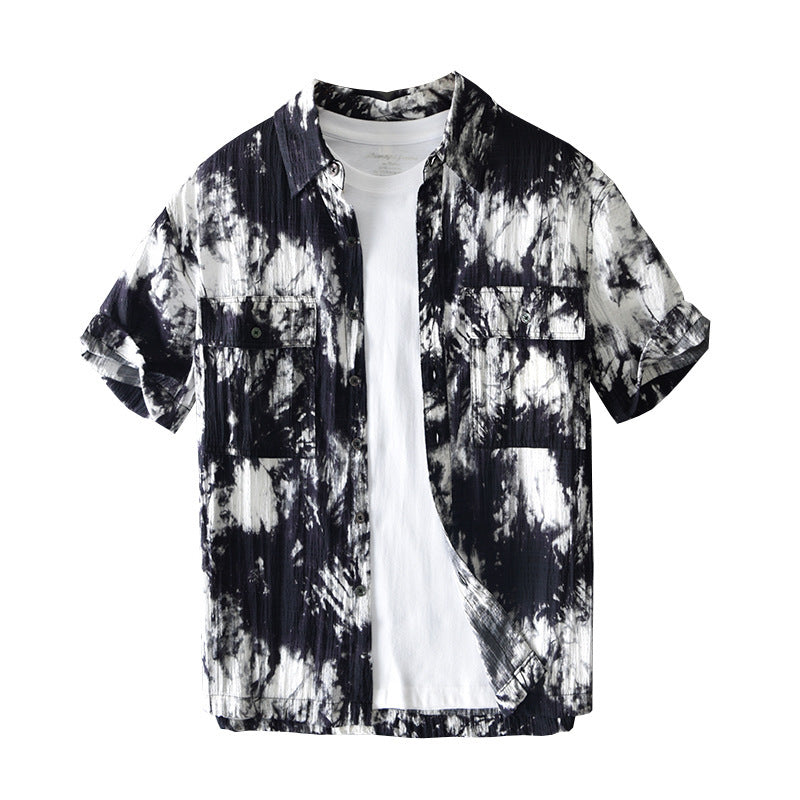 Printed Short-Sleeve Casual Shirt