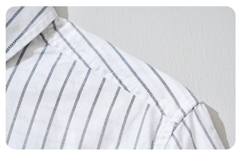 Embroidered Stripe Long-Sleeve Shirt