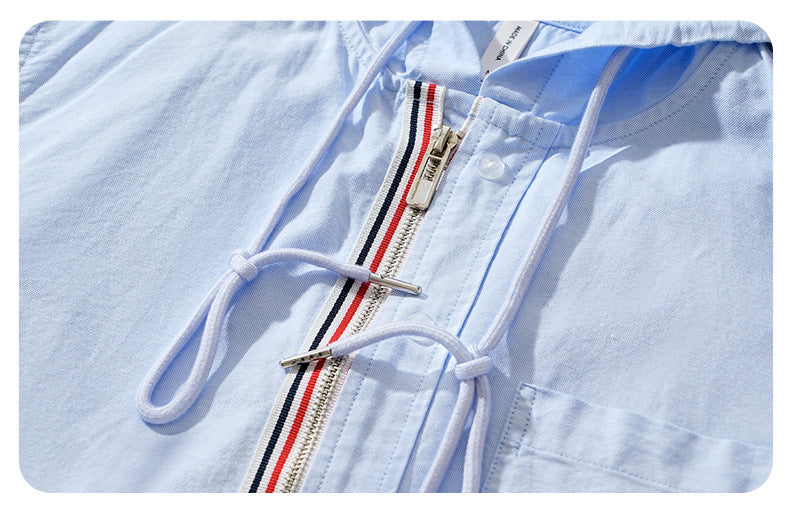 Hooded Long-Sleeve Shirt Coat