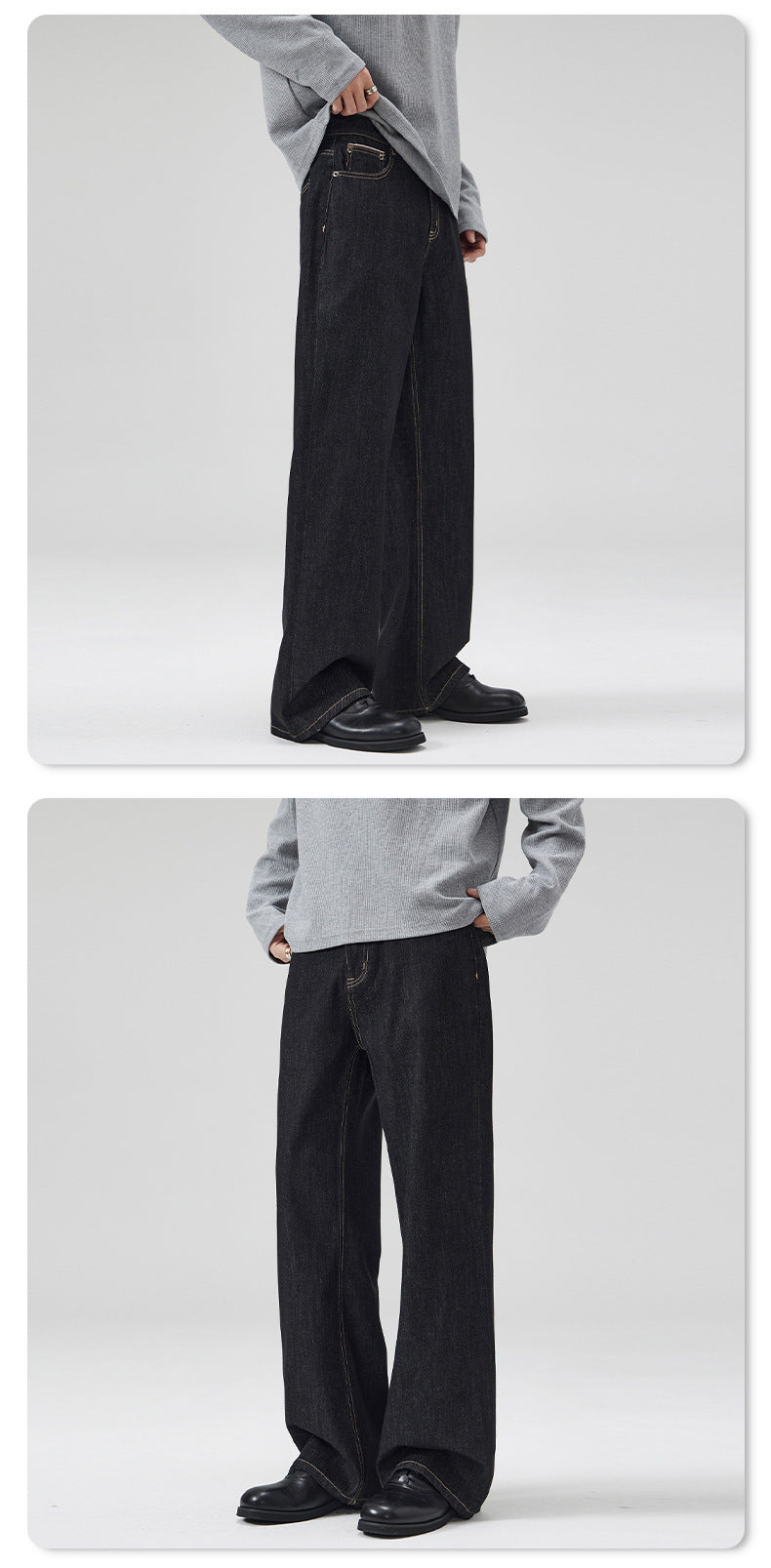 Classic Straight-Fit Raw Denim Jeans