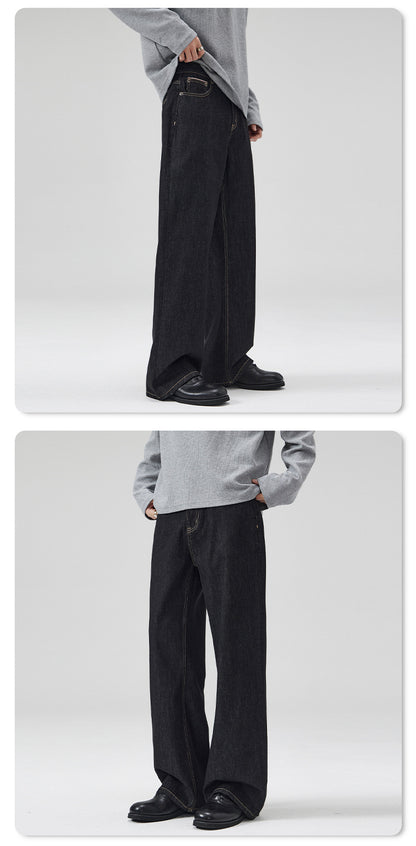 Classic Straight-Fit Raw Denim Jeans