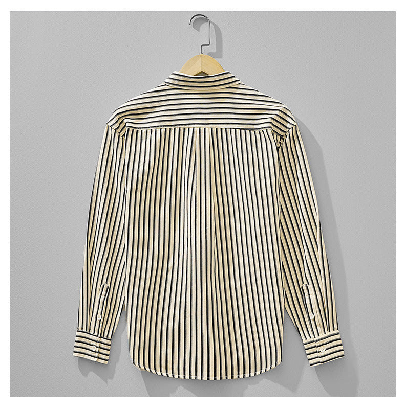 Striped Long-Sleeve Overshirt