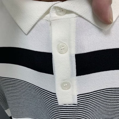 Striped Knit Polo
