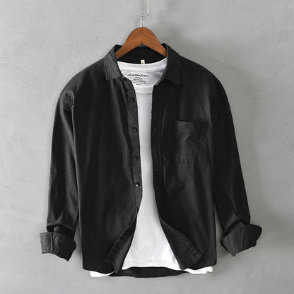 Casual Long-Sleeve Cotton Overshirt