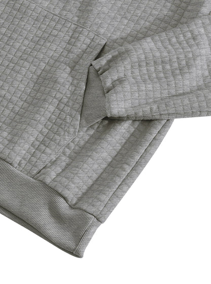 Embroidered Plaid Zip Sweatshirt