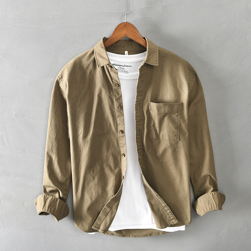 Casual Long-Sleeve Cotton Overshirt
