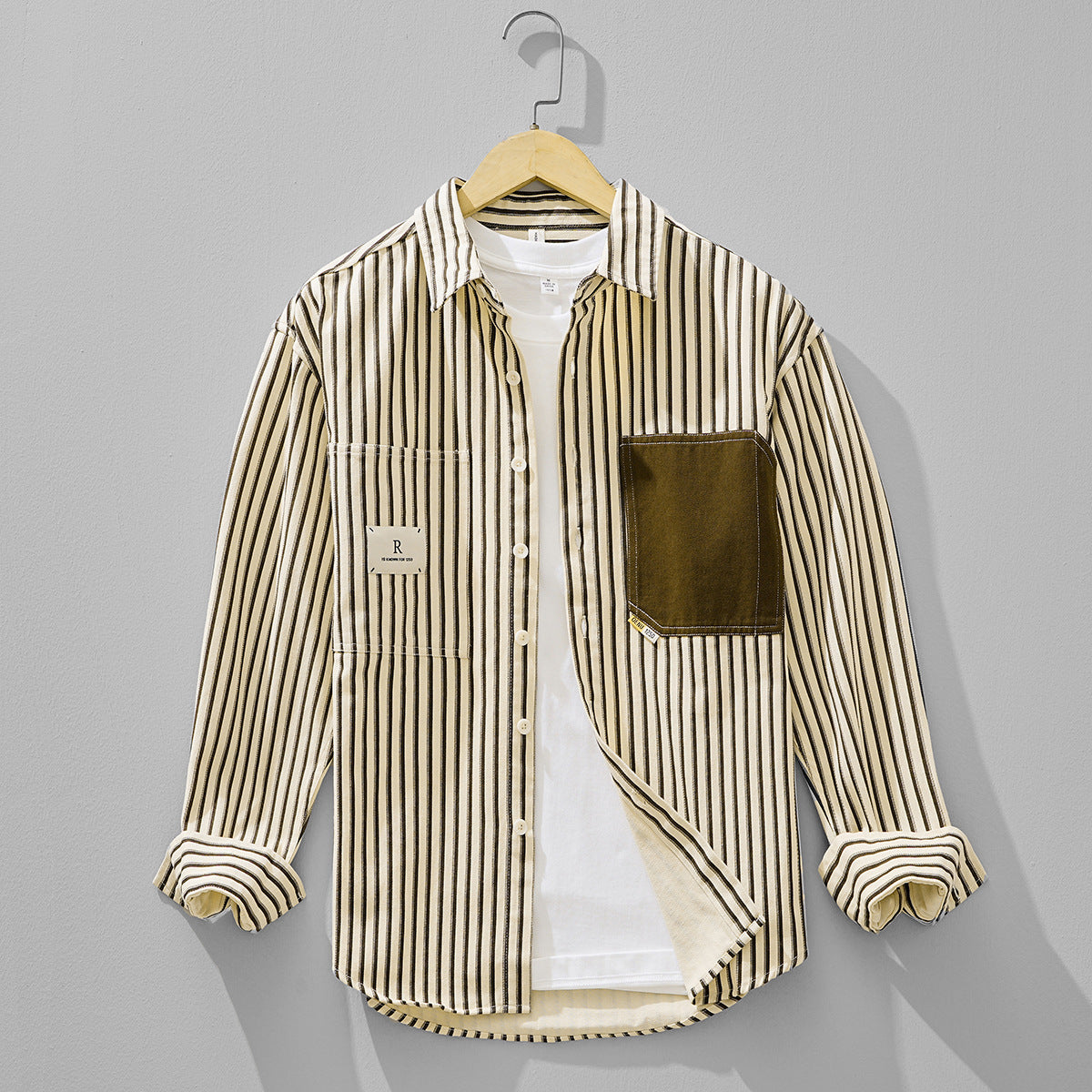 Striped Long-Sleeve Overshirt
