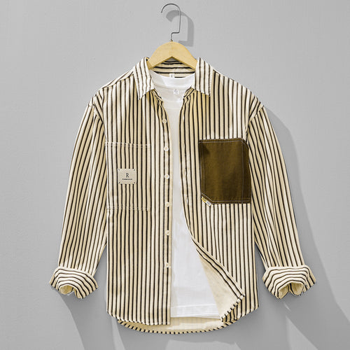 Striped Long-Sleeve Overshirt
