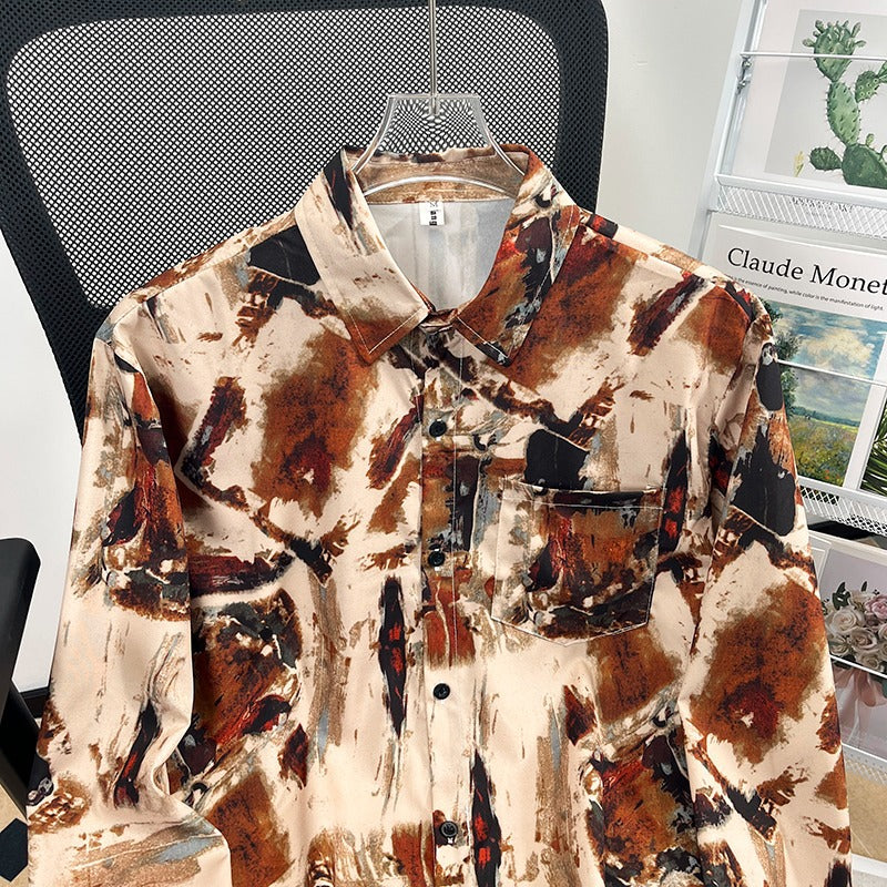 Graffiti-Print Long-Sleeve Shirt