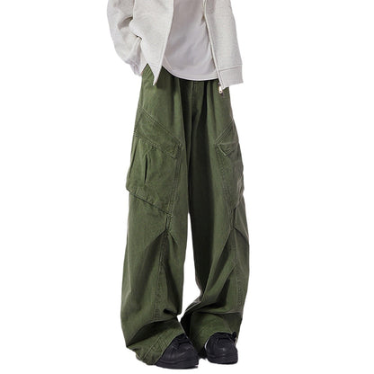 Washed-Cotton Wide-Leg Overalls