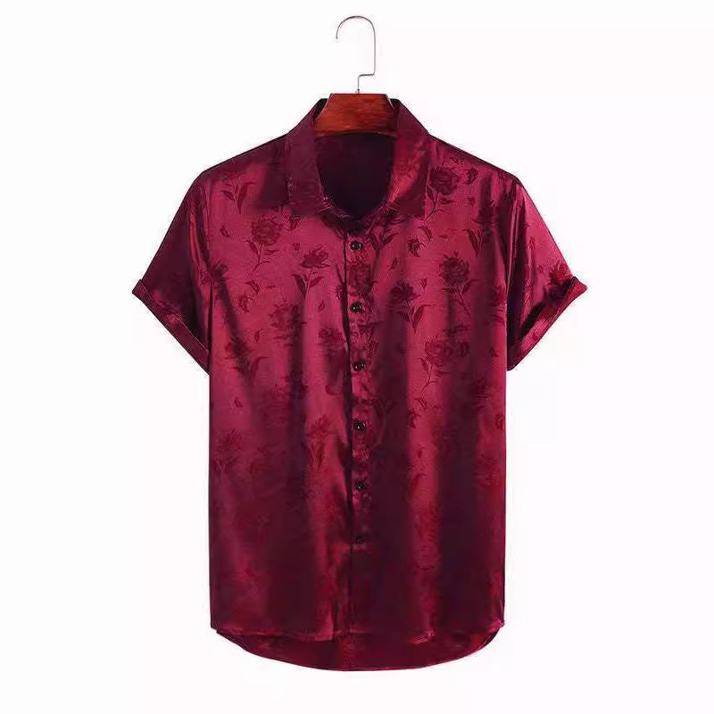 Jacquard Short-Sleeve Summer Shirt