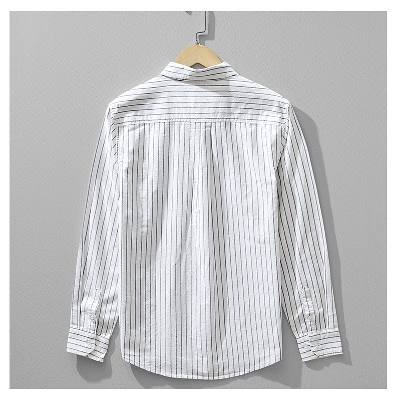 Embroidered Stripe Long-Sleeve Shirt