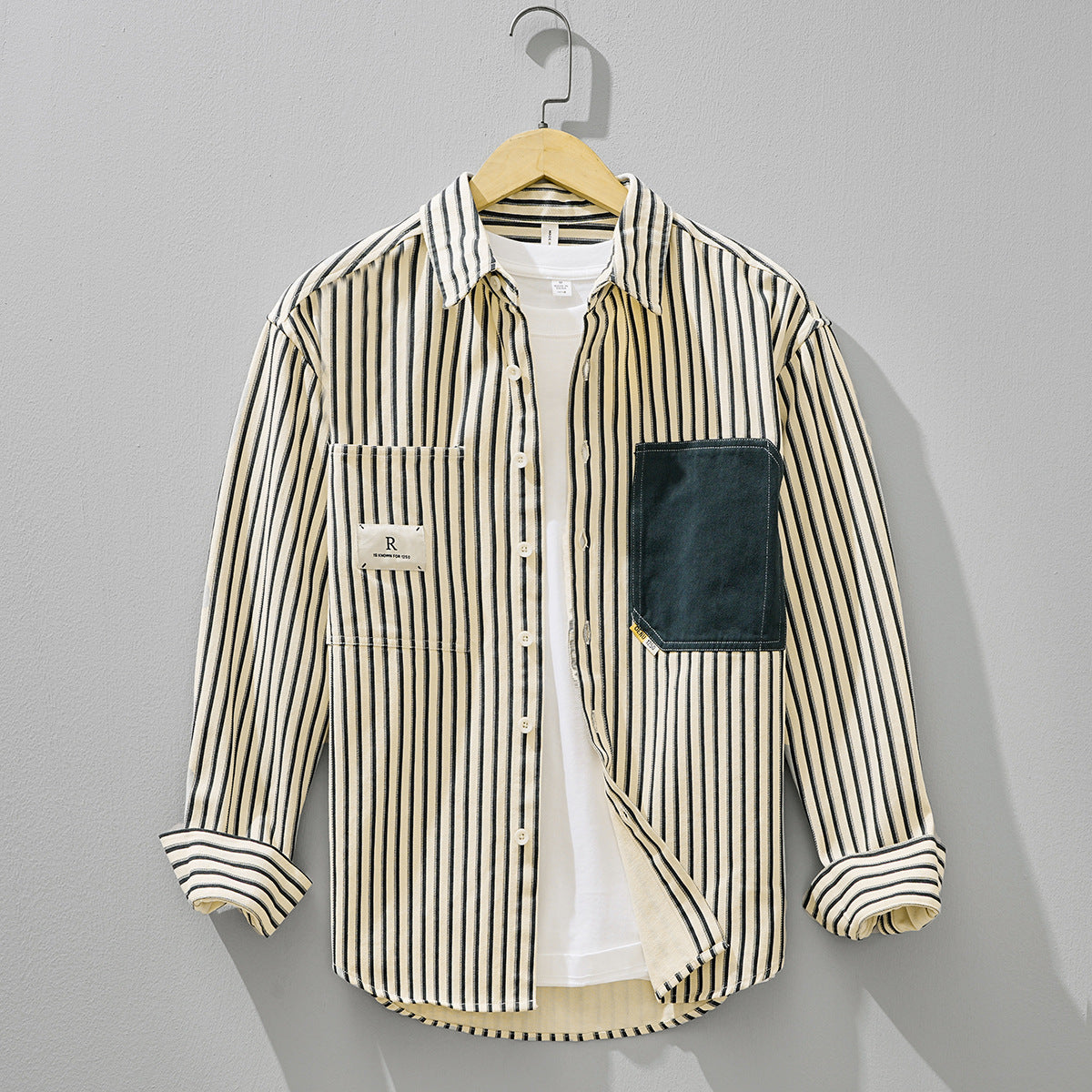 Striped Long-Sleeve Overshirt