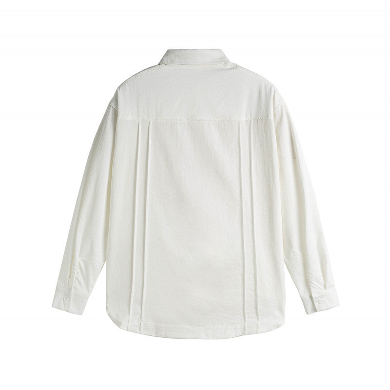 Pleated-Placket Fashion Shirt