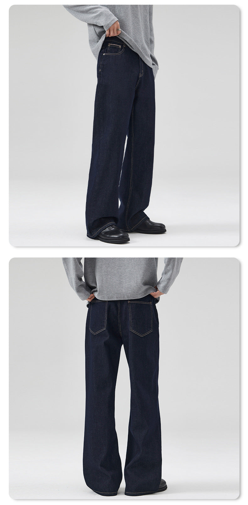 Classic Straight-Fit Raw Denim Jeans