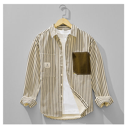 Striped Long-Sleeve Overshirt