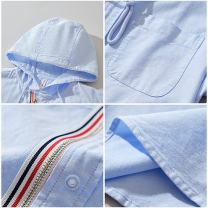 Hooded Long-Sleeve Shirt Coat