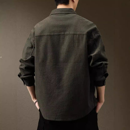Japanese Textured Waffle Shirt Jacket