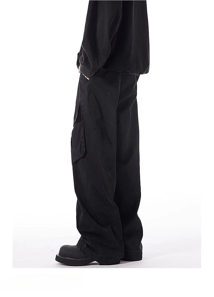 Washed-Cotton Wide-Leg Overalls