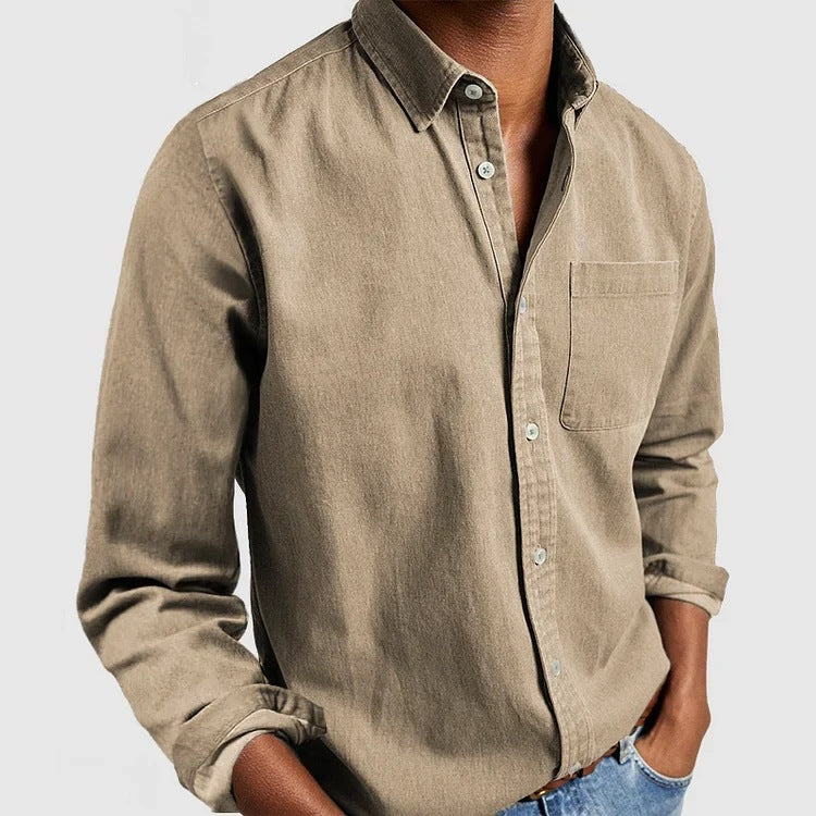 Classic Long-Sleeve Lapel Shirt