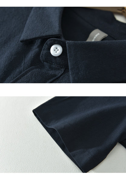 Retro Solid-Color Cotton Shirt