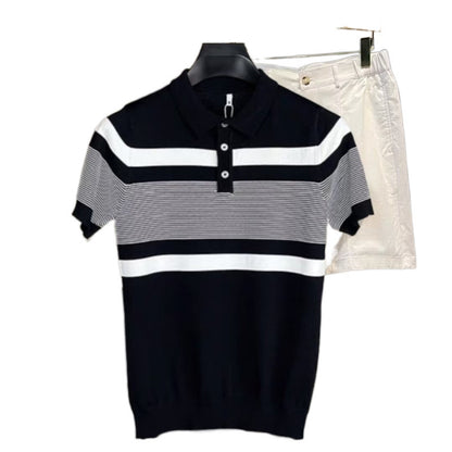 Striped Knit Polo