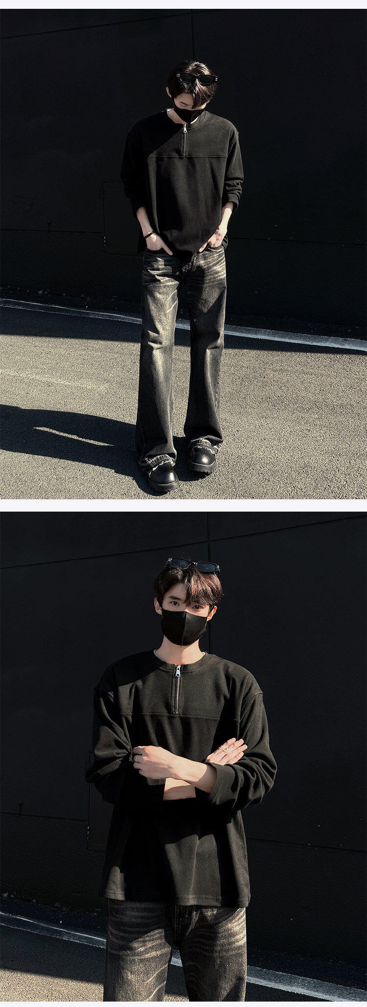 Double-Layer Zip Sweatshirt