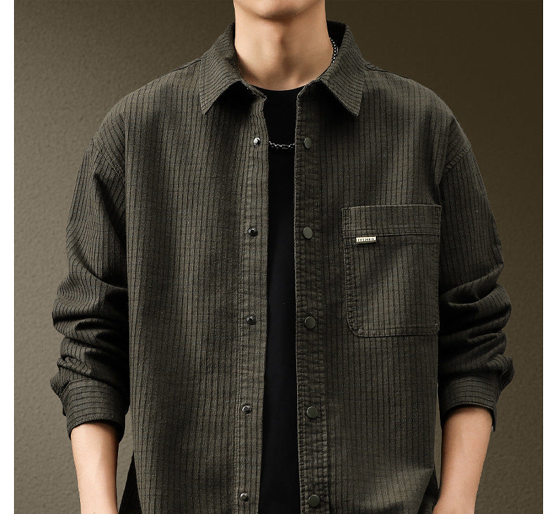Japanese Textured Waffle Shirt Jacket